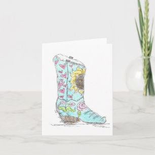 fancy cowboy boot note card