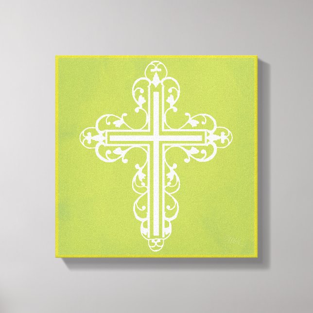 Fancy Cross Design No. 12 Cream Canvas Print (Front)
