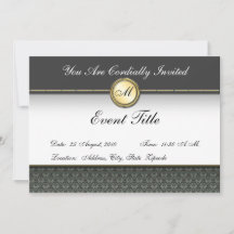 Fancy Custom Monogram Formal Invitation