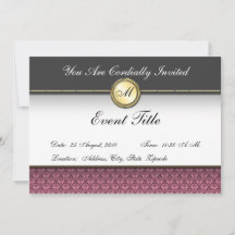 Fancy Custom Monogram Formal Invitation