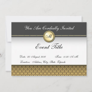 Fancy Custom Monogram Formal Invitation