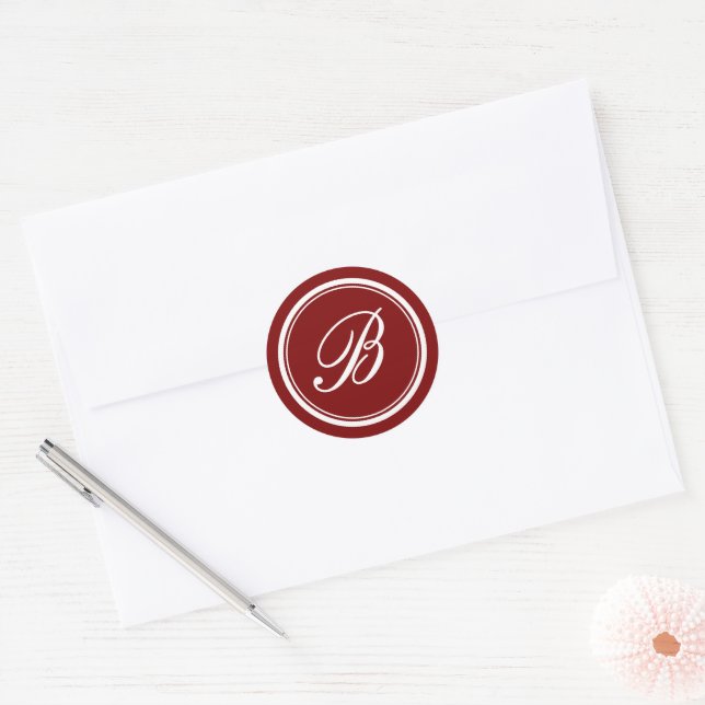 Fancy custom monogram wedding stickers & seals (Envelope)