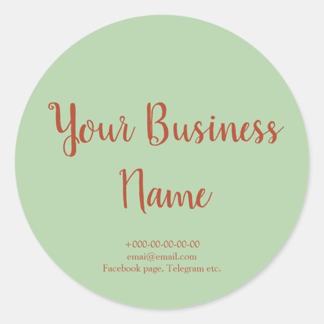 Fancy custom product green and orange classic round sticker (Front)