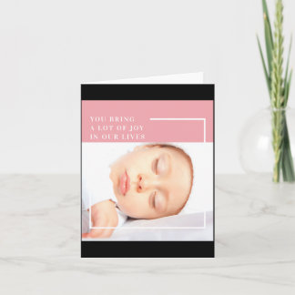 Fancy Cute Baby Photo Nk White Quote  Card