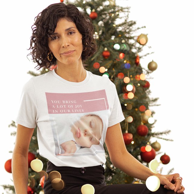 Fancy Cute Baby Photo | Pink & White | Quote  T-Shirt (Creator Uploaded)