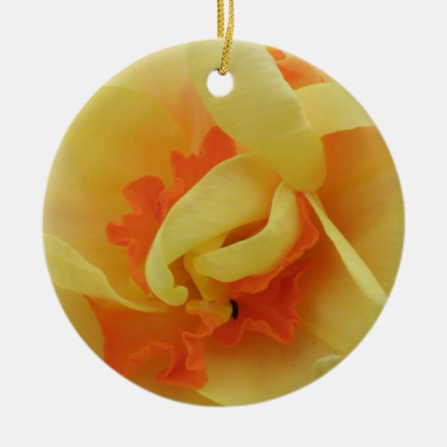 Fancy Daffodil Custom Birthday Ceramic Tree Decoration (Front)