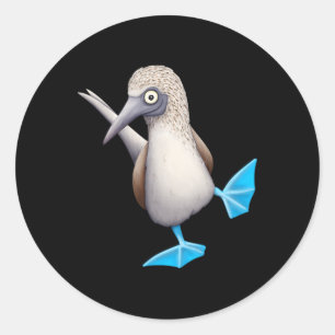 Fancy Dancing Sea Bird Funky Blue Foot Boo Classic Round Sticker