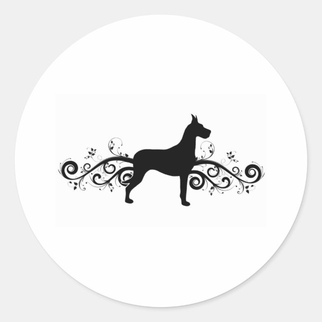 Fancy Dane Classic Round Sticker (Front)