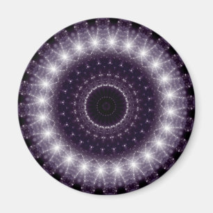 Fancy Delicate Black & White Round Lace Magnet