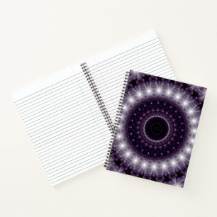 Fancy Delicate Black & White Round Lace Notebook