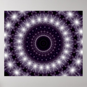Fancy Delicate Black & White Round Lace Poster