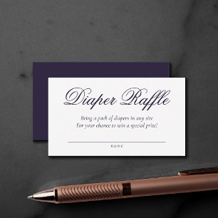 Fancy Diaper Raffle   Dark Purple Baby Shower Enclosure Card