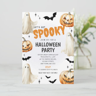 Fancy Dress Halloween Party Invite Ghost Theme