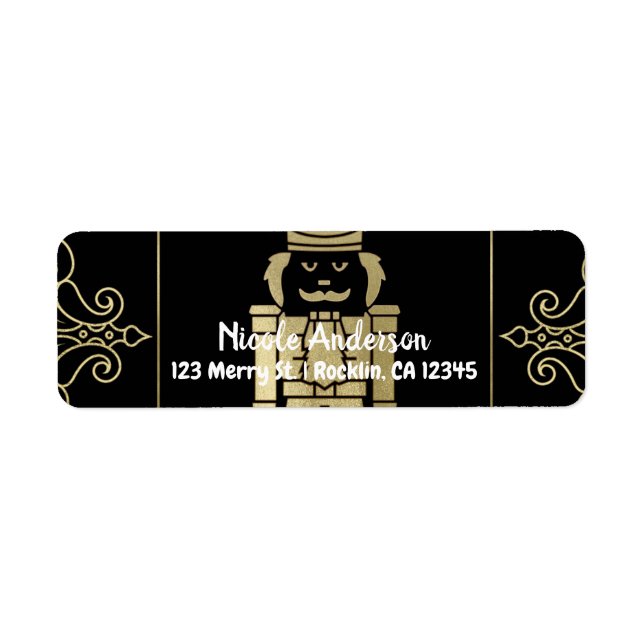 Fancy Elegant Gold Black Nutcracker Holiday Party (Front)