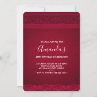 Fancy & Elegant Red Abstract Birthday