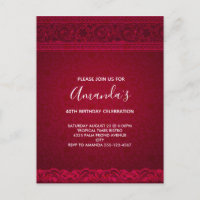 Fancy & Elegant Red Background Stylish Birthday