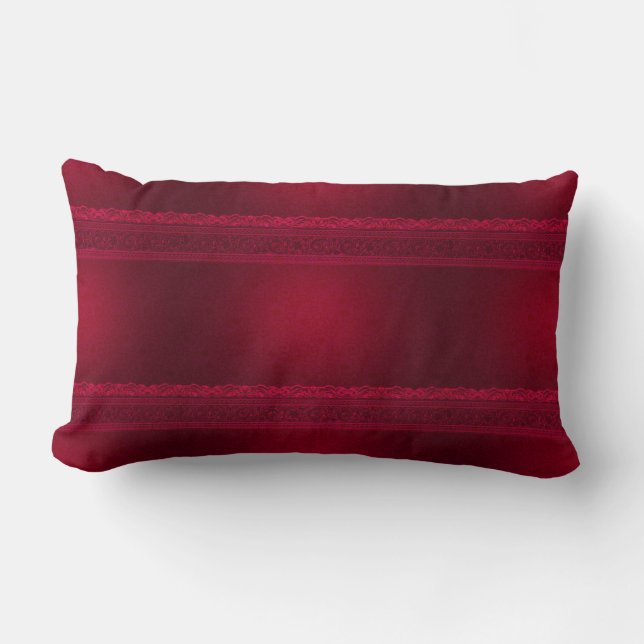 Fancy & Elegant Red Background Stylish Lumbar Cushion (Front)