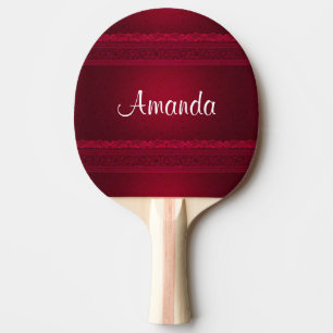 Fancy & Elegant Red Background Stylish Ping Pong Paddle