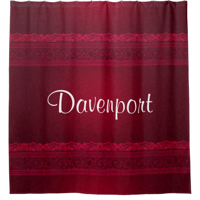 Fancy & Elegant Red Background Stylish Shower Curtain (Front)