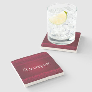 Fancy & Elegant Red Background Stylish Stone Coaster