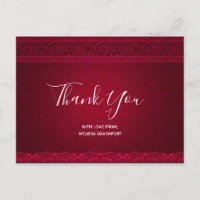 Fancy & Elegant Red Background Stylish Thank You