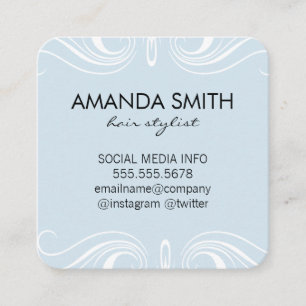 Fancy Elements / Baby Blue Square Business Card