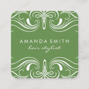 Fancy Elements Green Square Business Card