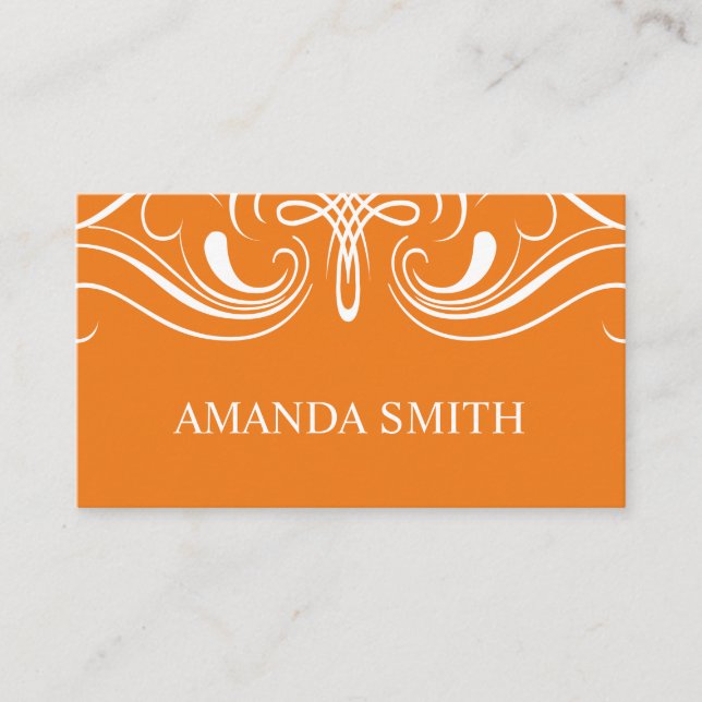 Fancy Elements Simple Orange Business Card (Front)