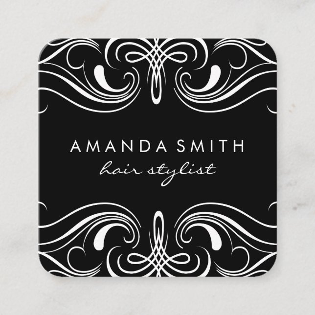 Fancy Elements Square Business Card (Front)