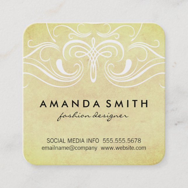 Fancy Elements Square Business Card (Front)