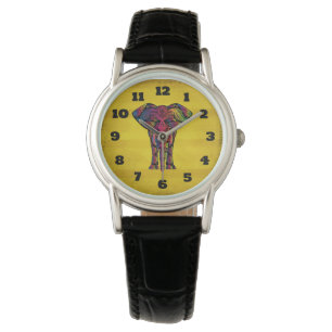 Fancy Elephant Design Bold Bright Colours Watch