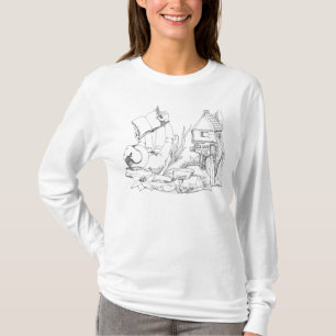 Fancy Elf Manor Drawing Designed Long Sleeve Tee