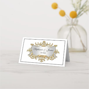 Fancy Faux Gold Filigree Frame Escort Place Card