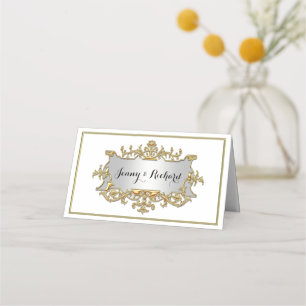 Fancy Faux Gold Filigree Frame Escort Place Card