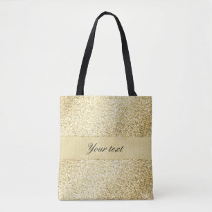 Fancy Faux Gold Glitter Personalised Tote Bag