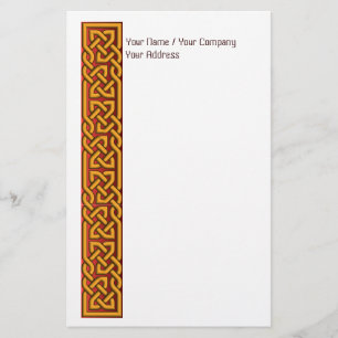 Fancy Filled Celtic Knots Gold Stationery