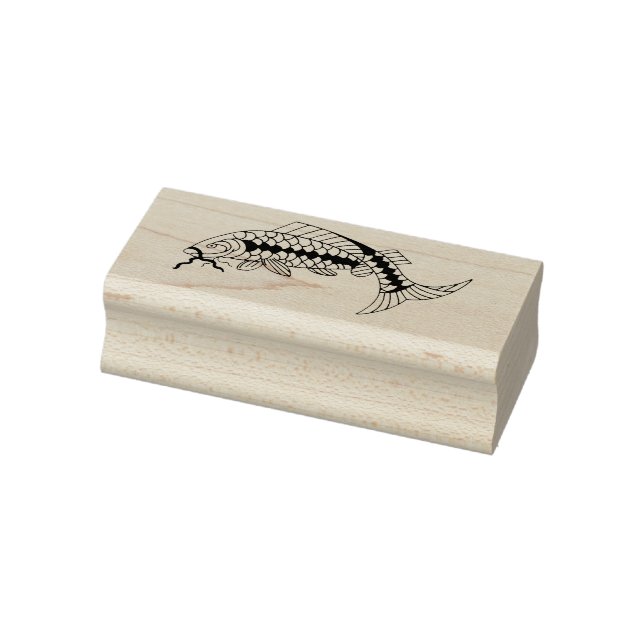Fancy Fish Row of Black Scales Rubber Stamp (Stamp)