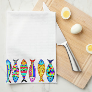 Fancy fish tea towel
