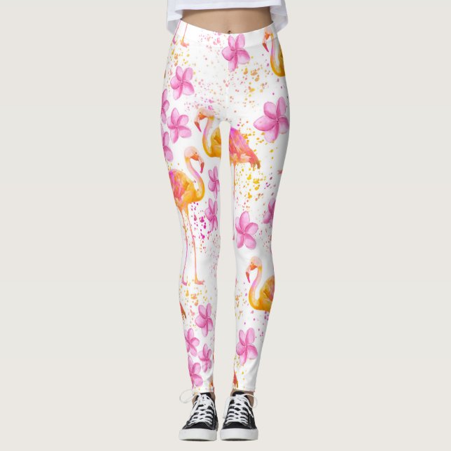 Fancy Flamingo Leggings (Front)