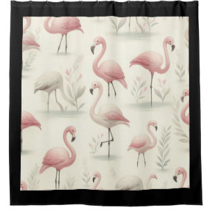 Fancy Flamingo Shower Curtain