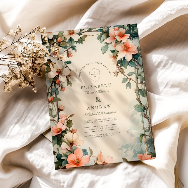 Fancy Floral Art Nouveau Wedding Invitation (Creator Uploaded)