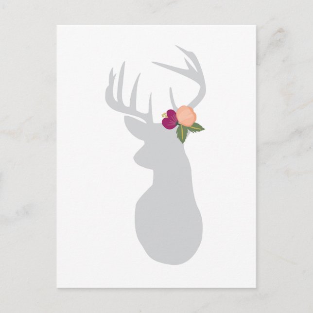 Fancy Floral Buck Postcard (Front)