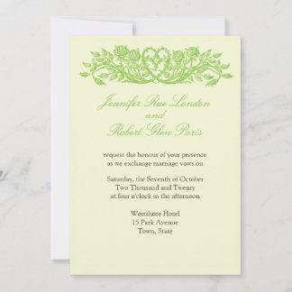 Fancy Floral Hearts Wedding Weddings Invite
