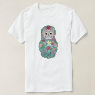 Fancy Floral Meowtreshka T-Shirt