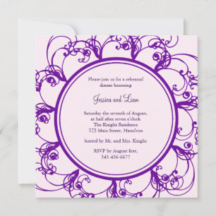 Fancy Floral Rehearsal Dinner Invitation (purple)