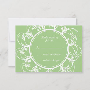 Fancy Floral RSVP (green) Card