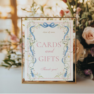 Fancy Florals Graduation Cards and Gifts Sign