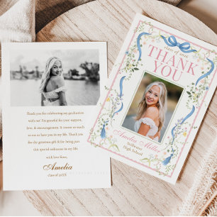 Fancy Florals Graduation Thank You Card