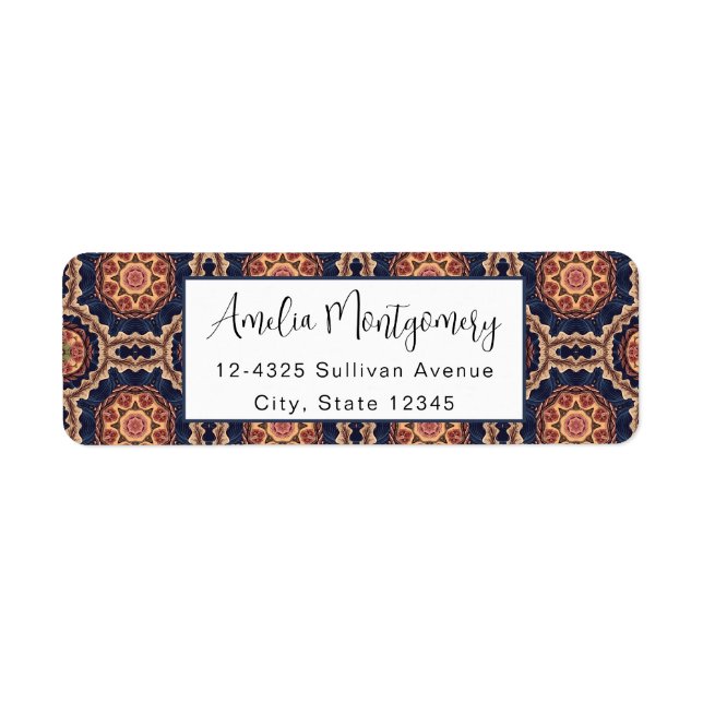 Fancy Flower and Star Shapes Pattern - Address (Front)