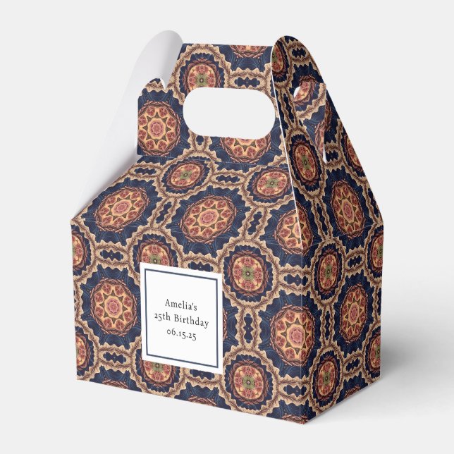  Fancy Flower and Star Shapes Pattern Birthday Favour Box (Front Side)